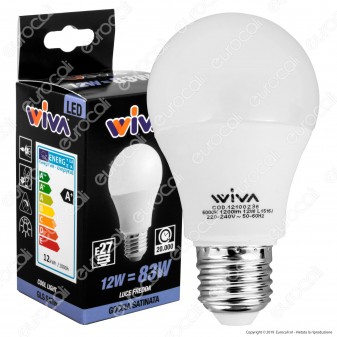 Wiva Lampadina LED E27 12W Bulb A60 - mod. 12100234 / 12100235 / 12100236 