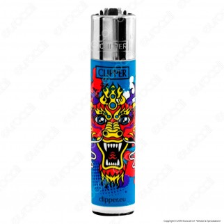 Clipper Large Fantasia Color Dragons - Box da 48 Accendini