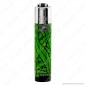 Immagine 2 - Clipper Micro Fantasia Green Weed - Box da 48 Accendini