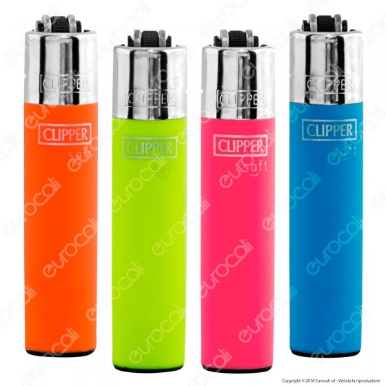 Clipper Micro Fantasia Soft Touch Fluo - 4 Accendini Clipper Micro Fantasia Soft Touch Fluo - 4 Accendini