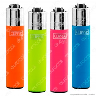 Clipper Micro Fantasia Soft Touch Fluo - 4 Accendini 