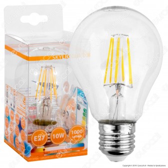 SkyLighting Lampadina LED E27 10W Bulb A67 Filamento - mod.