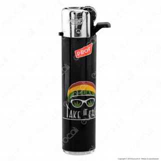 Prof Round Flint Accendino Maxi Fantasia Rasta - Box da 25 Accendini