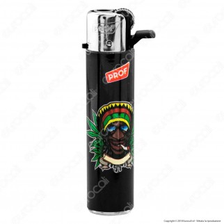 Prof Round Flint Accendino Maxi Fantasia Rasta - Box da 25 Accendini
