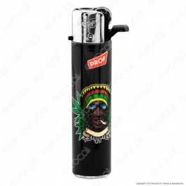 Prof Round Flint Accendino Maxi Fantasia Rasta - Box da 25 Accendini