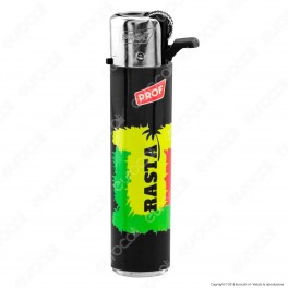 Prof Round Flint Accendino Maxi Fantasia Rasta - Box da 25 Accendini