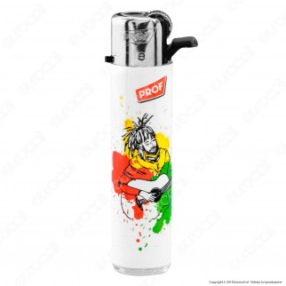 Prof Round Flint Accendino Maxi Fantasia Rasta - Box da 25 Accendini