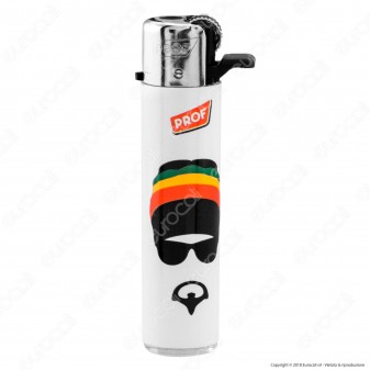 Prof Round Flint Accendino Maxi Fantasia Rasta - Box da 25 Accendini