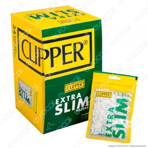 Clipper Extra Slim 5,5mm Lisci - Box 34 Bustine da 165 Filtri