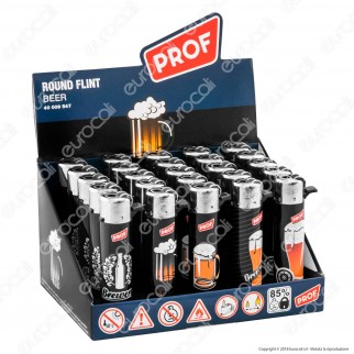 Prof Round Flint Accendino Maxi Fantasia Beer - Box da 25 Accendini