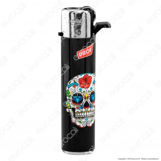 Prof Round Flint Accendino Maxi Fantasia Skulls - Serie di 5 Accendini