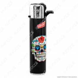 Prof Round Flint Accendino Maxi Fantasia Skulls - Serie di 5 Accendini