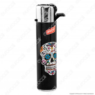 Prof Round Flint Accendino Maxi Fantasia Skulls - Serie di 5 Accendini