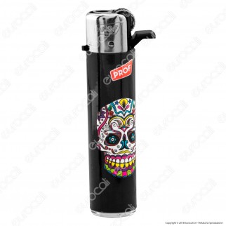 Prof Round Flint Accendino Maxi Fantasia Skulls - Serie di 5 Accendini