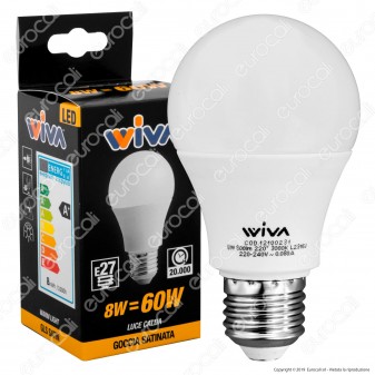 Wiva Lampadina LED E27 8W Bulb A60 - mod. 12100231 / 12100232 / 12100233 