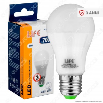 Life Serie GF Lampadina LED E27 8W Bulb A55 - mod. 39.920344C /