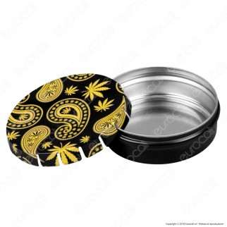 Scatolina in Metallo Portatutto con Apertura a Click - Fantasia Paisley Weed