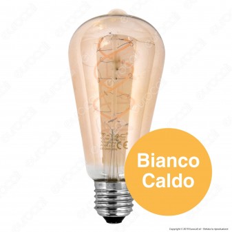 V-Tac VT-2065 Lampadina LED E27 5W Bulb ST64 Filamento Ambrata - SKU