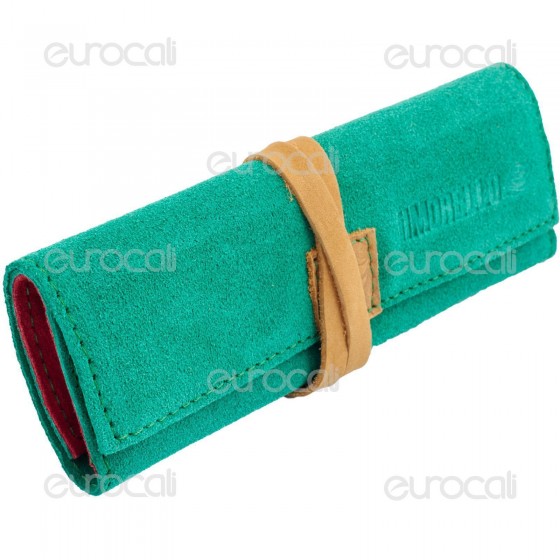 Il Morello Large Portatabacco in Vera Pelle Jamaica Verde Rosso e Il Morello Large Portatabacco in Vera Pelle Jamaica Verde Rosso e