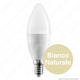 Fan Europe Intec Light Lampadina LED E14 8W Candela - mod. KLASSIC-E14C-8C / KLASSIC-E14C-8M / KLASSIC-E14C-8F