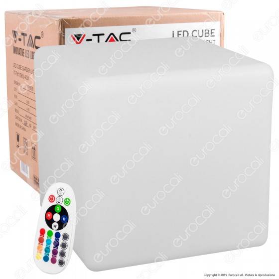 V-Tac VT-7811 Cubo Multicolor LED RGB 3W Ricaricabile con Telecomando IP54 - SKU 40241 V-Tac VT-7811 Cubo Multicolor LED RGB 3W Ricaricabile con Telecomando IP54 - SKU 40241