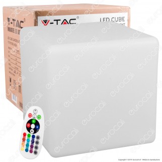 V-Tac VT-7811 Cubo Multicolor LED RGB 3W Ricaricabile con Telecomando IP54 - SKU 40241