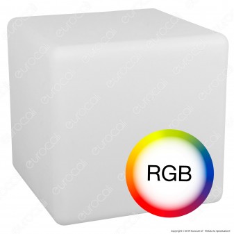 V-Tac VT-7811 Cubo Multicolor LED RGB 3W Ricaricabile con Telecomando IP54 - SKU 40241