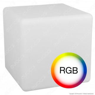 V-Tac VT-7811 Cubo Multicolor LED RGB 3W Ricaricabile con Telecomando IP54 - SKU 40241