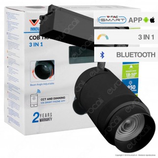 V-Tac VT-7735 Track Light LED COB 35W Colore Nero 3 in 1 Dimmerabile Smart - SKU 1459