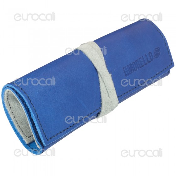 Il Morello Large Portatabacco in Vera Pelle Blu Scuro e Grigio Il Morello Large Portatabacco in Vera Pelle Blu Scuro e Grigio