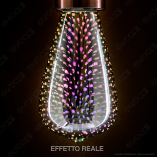 V-Tac Lampadina E27 Filamento LED 3W Bulb ST64 Vetro Specchiato Argento Effetto 3D - SKU 2705