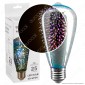 Immagine 1 - V-Tac Lampadina E27 Filamento LED 3W Bulb ST64 Vetro Specchiato Argento Effetto 3D - SKU 2705
