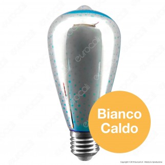 V-Tac Lampadina E27 Filamento LED 3W Bulb ST64 Vetro Specchiato Argento Effetto 3D - SKU 2705