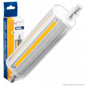 Life Lampadina LED COB R7s L118 14W Tubolare con Attacco Asimmetrico