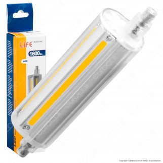 Life Lampadina LED COB R7s L118 14W Tubolare con Attacco Asimmetrico