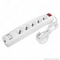 Immagine 2 - V-Tac Multipresa 5 Posti e 2 Prese USB Colore Bianco con Interruttore Luminoso - SKU 8715