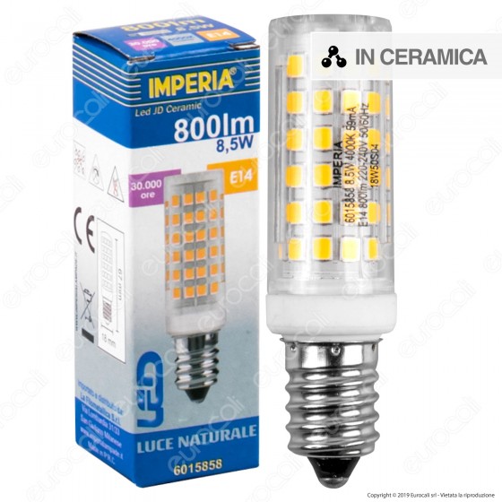 Imperia Ceramic Lampadina LED E14 8,5W Tubolare - mod. 6015858 Imperia Ceramic Lampadina LED E14 8,5W Tubolare - mod. 6015858