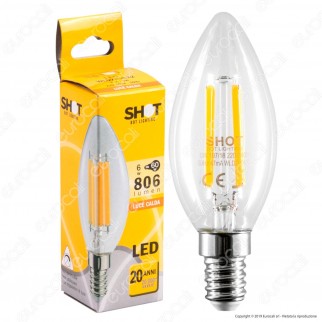 Bot Lighting Lampadina LED E14 6W Candela Filamento - mod. WLD2006X2