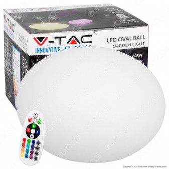 V-Tac VT-7801 Sfera Ovale Multicolor LED RGB 1W Ricaricabile con Telecomando IP67 - SKU 40141