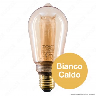 V-Tac VT-2185 Lampadina LED E27 4W Bulb ST64 Ambrata con Incisioni Laser - SKU 7474