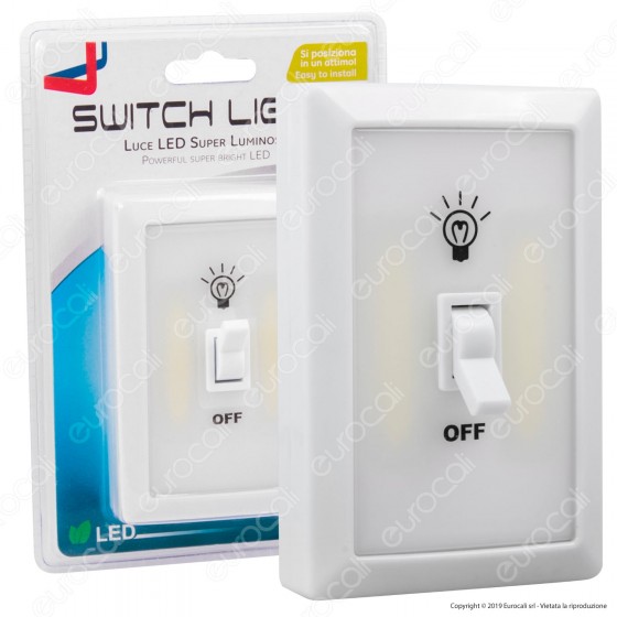 Intergross Switch Light Luce LED a Batteria con Interruttore a Levetta Intergross Switch Light Luce LED a Batteria con Interruttore a Levetta
