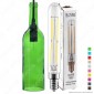 V-Tac Lampadario in Vetro a Forma di Bottiglia + Lampadina LED E14 4W Tubolare Filament