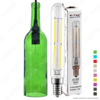 V-Tac Lampadario in Vetro a Forma di Bottiglia + Lampadina LED E14 4W