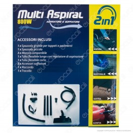Intergross Multi Aspiral 2in1 Aspiratore e Soffiatore da 800W con 12 Accessori