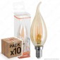 10 Lampadine LED SkyLighting E14 4W Candela Fiamma Filamento Ambrata - Pack Risparmio [TERMINATO]