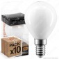 10 Lampadine LED Intereurope Light E14 4W MiniGlobo P45 Milky Filamento - Pack Risparmio [TERMINATO]