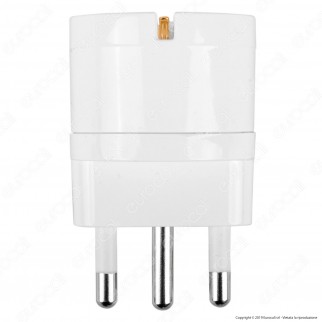 V-Tac Adattatore Singolo Schuko con Spina 16A Colore Bianco - SKU 8720