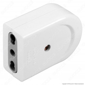 V-Tac Presa Singola 10/16A con Uscita Cavo Dritta Colore Bianco - SKU 8728