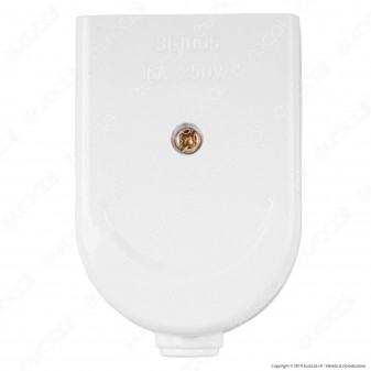 V-Tac Presa Singola 10/16A con Uscita Cavo Dritta Colore Bianco - SKU 8728