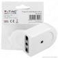 Immagine 1 - V-Tac Presa Singola 10/16A con Uscita Cavo Dritta Colore Bianco - SKU 8728